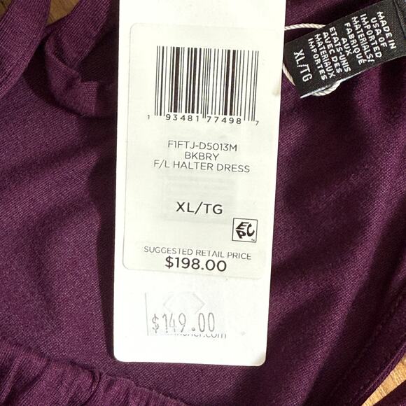 NWT Eileen Fisher Tencel Blend Halter Sheath Dress in Blackberry Purple XL - Picture 11 of 13